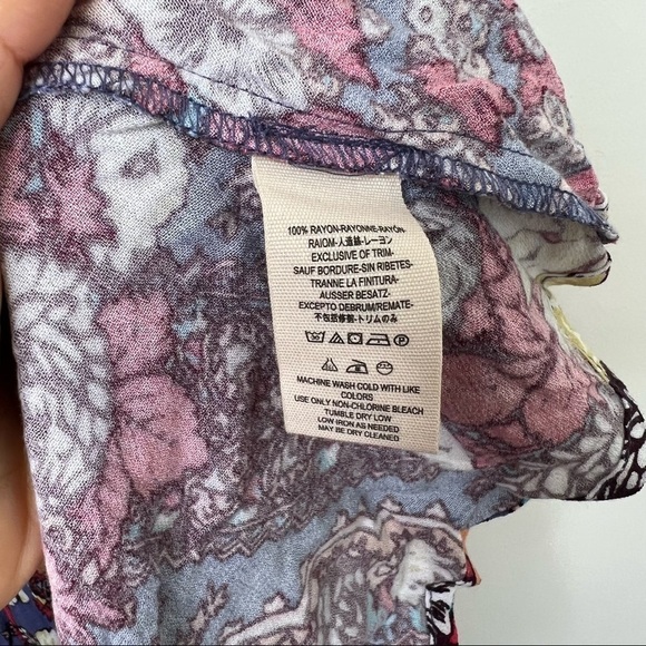 Free People Paisley Floral Printed Long Sleeve Flowy Tunic Dress - Picture 10 of 10